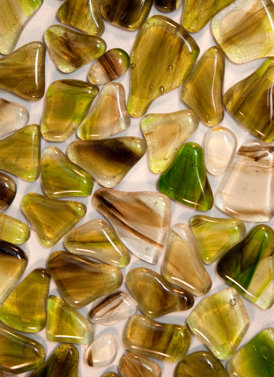 the maremma collection: glass pebbles; color capri (polished)